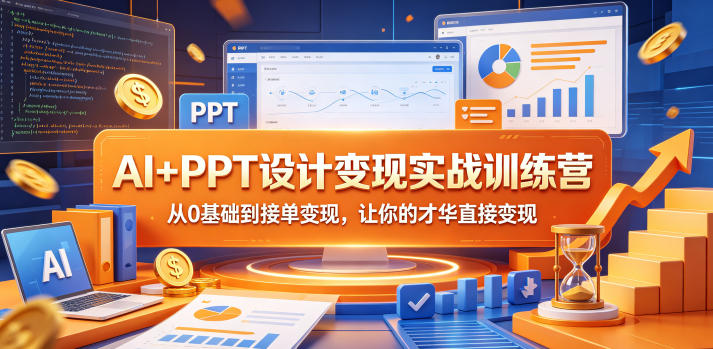 AI+PPT设计变现实战训练营，从0基础到接单变现，让你的才华直接变现-翌晨科技网