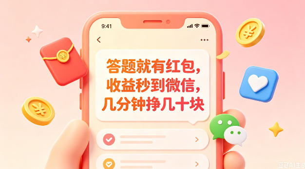 答题就有红包,收益秒到微信,几分钟挣几十块,学生党上班族宝妈都可以玩【揭秘】-翌晨科技网