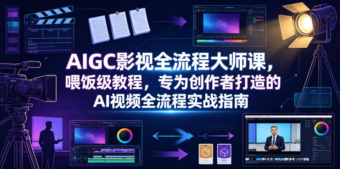 AIGC影视全流程大师课，喂饭级教程，专为创作者打造的AI视频全流程实战指南-翌晨科技网