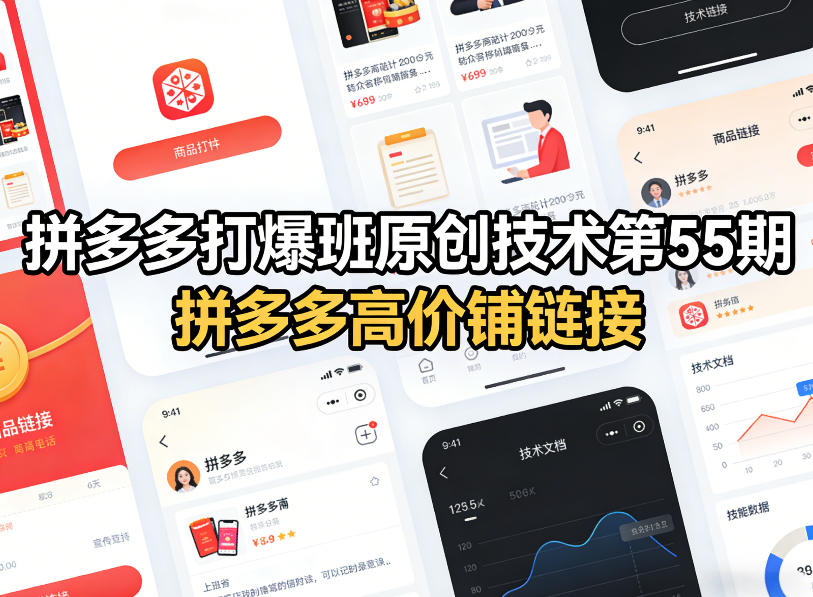 拼多多打爆班原创技术第55期，拼多多高价铺链接-翌晨科技网