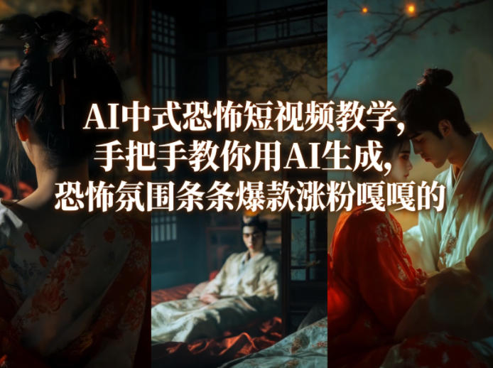 AI中式恐怖短视频教学，手把手教你用AI生成，恐怖氛围条条爆款涨粉嘎嘎的-翌晨科技网