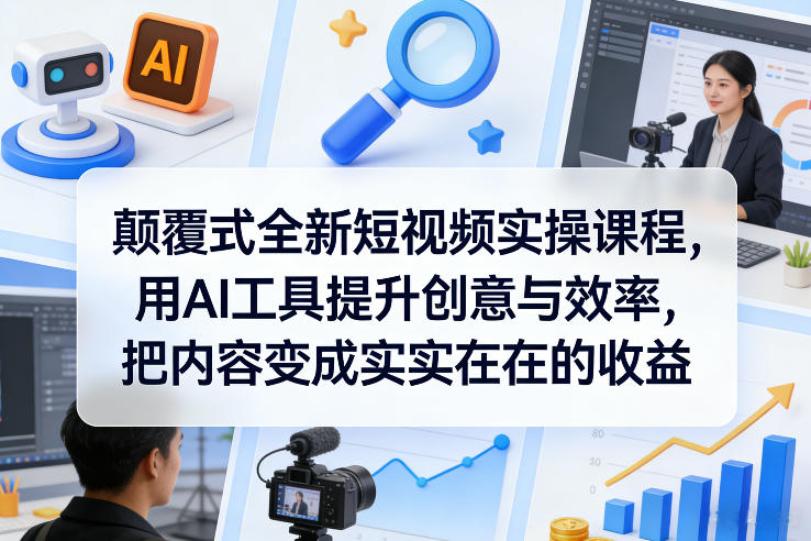 颠覆式全新短视频实操课程，用AI工具提升创意与效率，把内容变成实实在在的收益-翌晨科技网