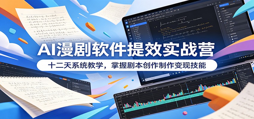 AI漫剧软件提效实战营:十二天系统教学,掌握剧本创作制作变现技能-翌晨科技网