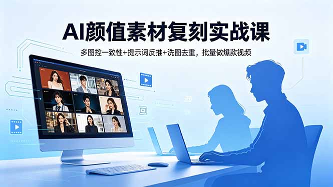（18450期）AI颜值素材复刻实战课，多图控一致性+提示词反推+洗图去重，批量做爆款视频-翌晨科技网
