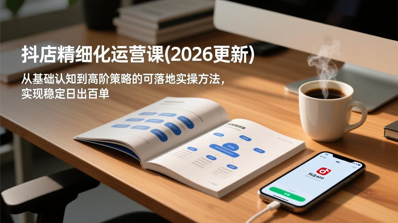 （17773期）抖店精细化运营课(26年3月更新)，从基础认知到高阶策略的可落地实操方法，实现稳定日出百单-翌晨科技网