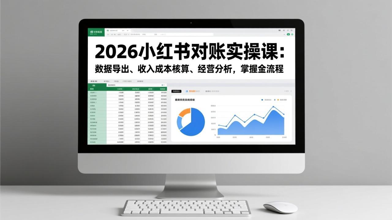 （17071期）2026小红书对账实操课：数据导出、收入成本核算、经营分析，掌握全流程-翌晨科技网