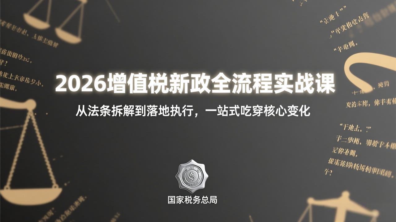 （17529期）2026增值税新政全流程实战课：从法条拆解到落地执行，一站式吃透核心变化-翌晨科技网