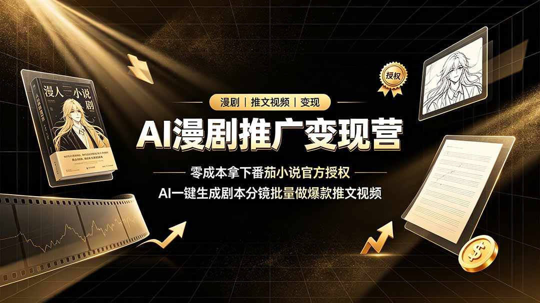 （19193期）AI漫剧推广变现营，零成本拿下番茄小说官方授权，AI一键生成剧本分镜批量做爆款推文视频-翌晨科技网