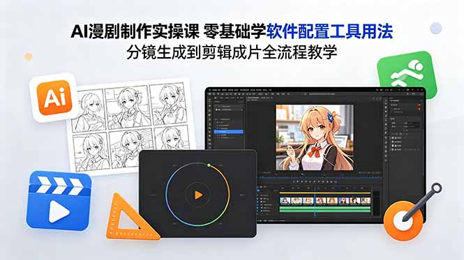 （18605期）AI漫剧制作实操课 零基础学软件配置工具用法 分镜生成到剪辑成片全流程教学-翌晨科技网