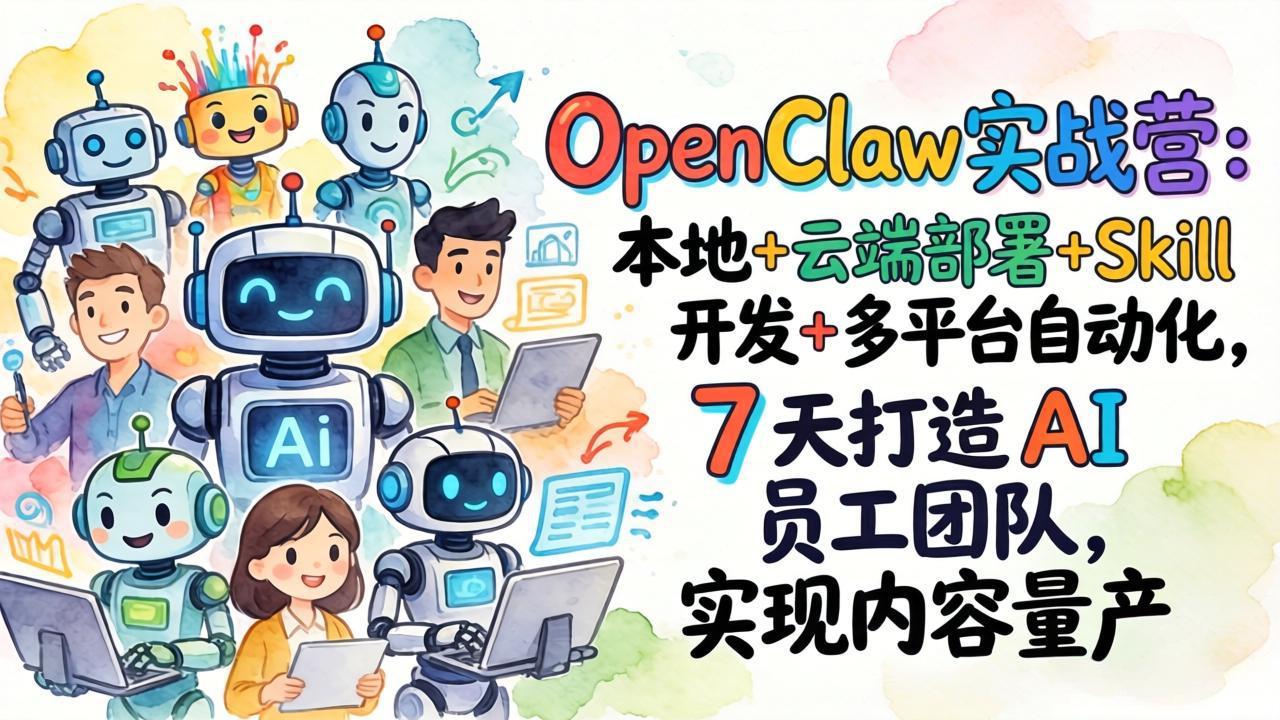 （17626期）OpenClaw实战营：本地+云端部署+Skill开发+多平台自动化，7 天打造 AI 员工团队，实现内容量产-翌晨科技网