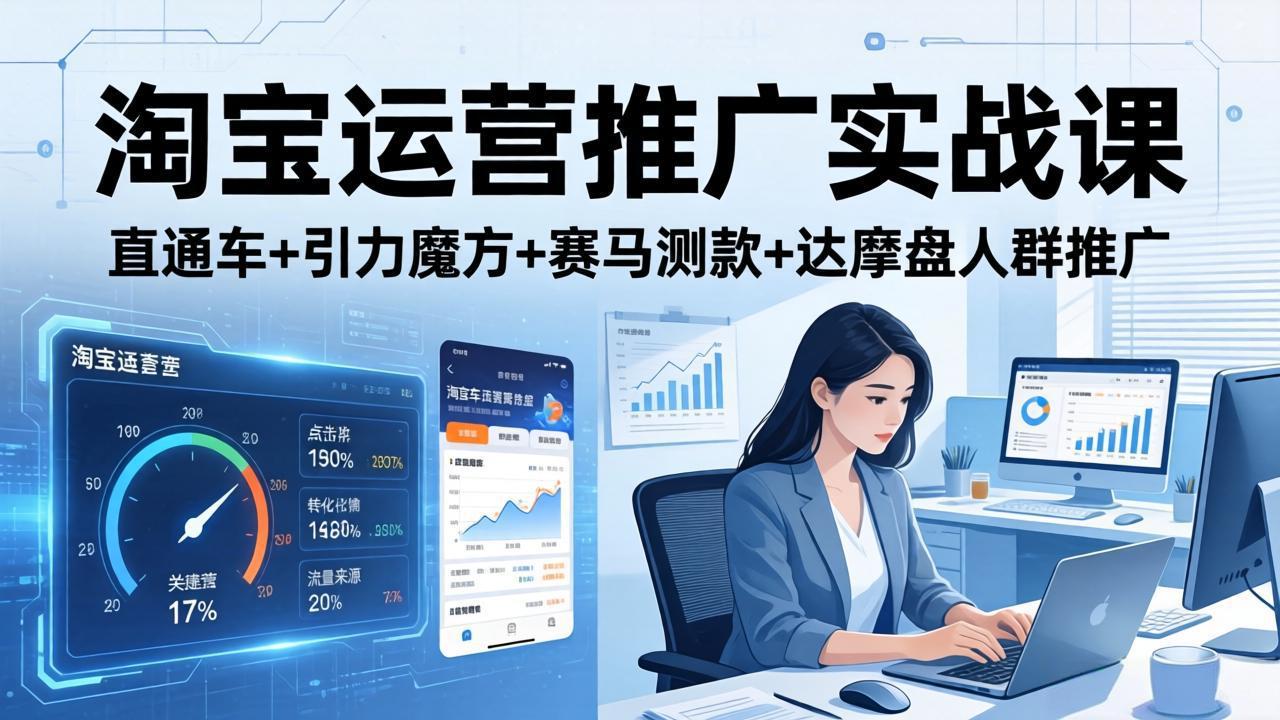 （17774期）淘宝运营推广实战课（更新26年3月）直通车+引力魔方+赛马测款+达摩盘人群推广等-翌晨科技网