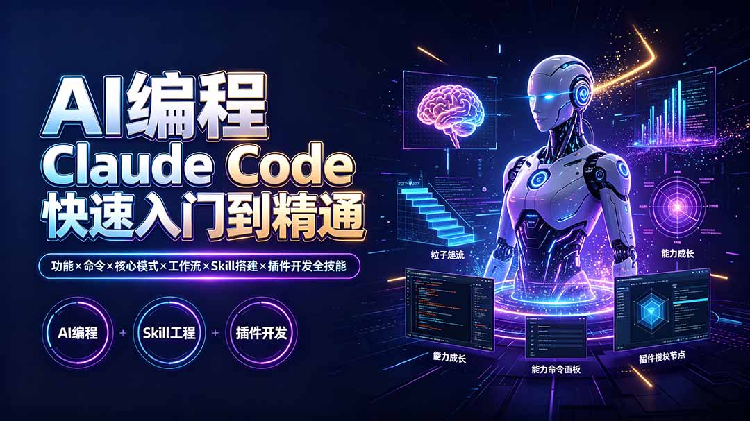 （19306期）AI编程 Claude Code快速入门到精通：功能×命令×核心模式×工作流×Skill搭建×插件开发全技能-翌晨科技网