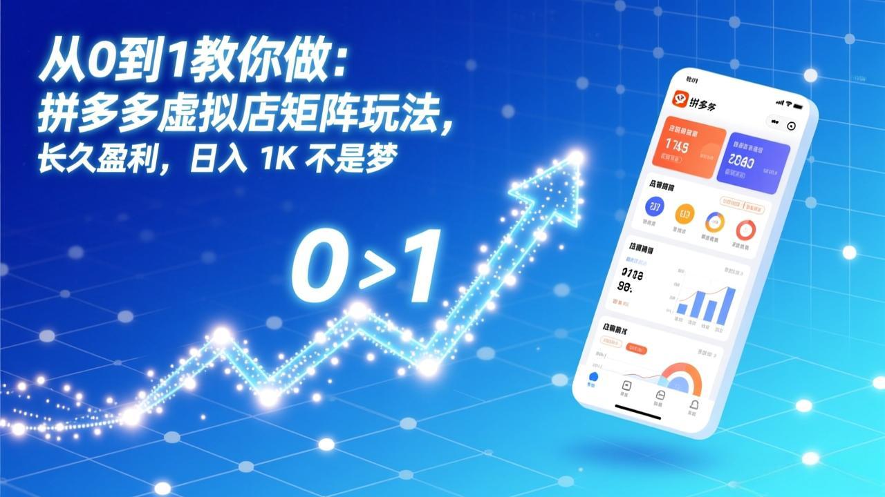 (17205期)从0到1教你做:拼多多虚拟店矩阵玩法,长久盈利,日入 1K 不是梦-翌晨科技网