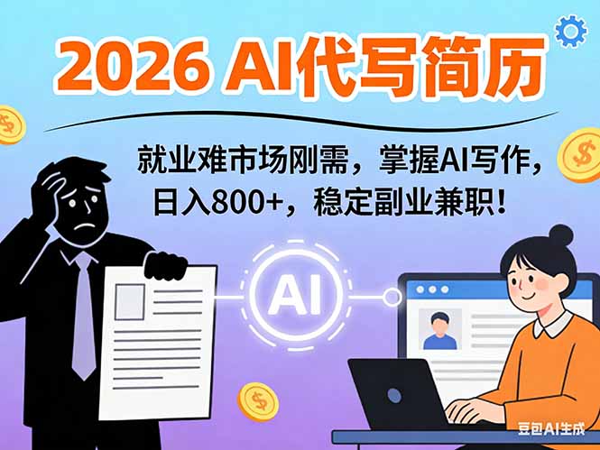 (17119期)AI代写简历,超暴利,用万能模板月入1-3万实战教程,2026年市场刚需!-翌晨科技网