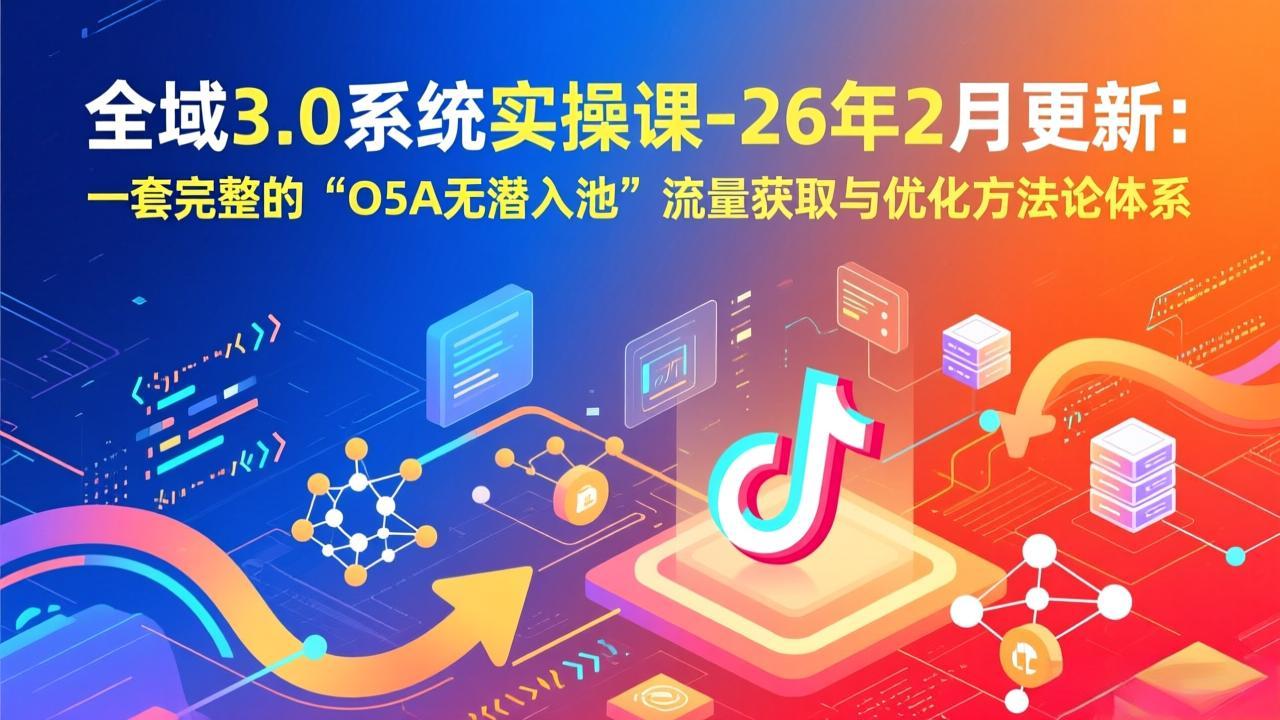 （17364期）全域3.0系统实操课-26年2月更新：一套完整的“O5A无潜入池”流量获取与优化方法论体系-翌晨科技网