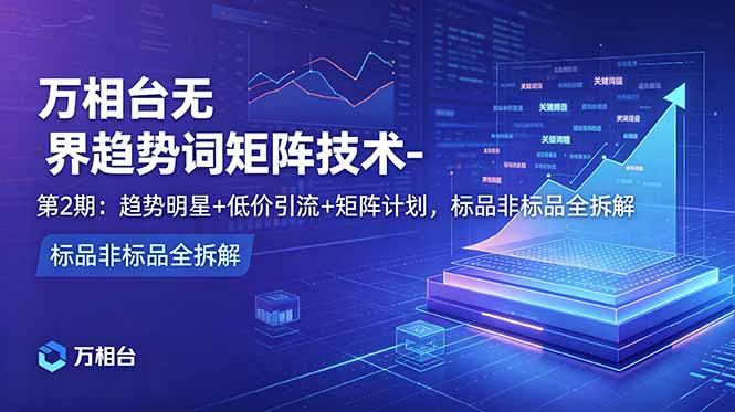 （18861期）万相台无界趋势词矩阵技术-第2期：趋势明星+低价引流+矩阵计划，标品非标品全拆解-翌晨科技网