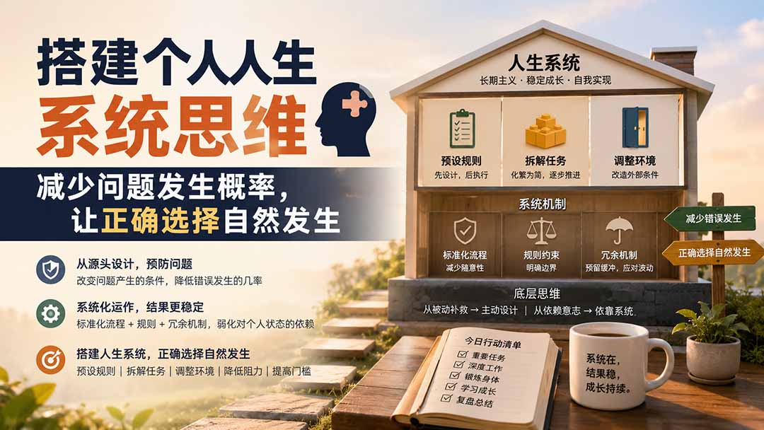 （19985期）付费文章：搭建个人人生系统思维：减少问题发生概率，让正确选择自然发生-翌晨科技网
