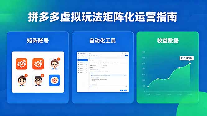 （18361期）闭眼可复制的拼多多虚拟玩法，矩阵化运营，长期稳定日入 1000+-翌晨科技网