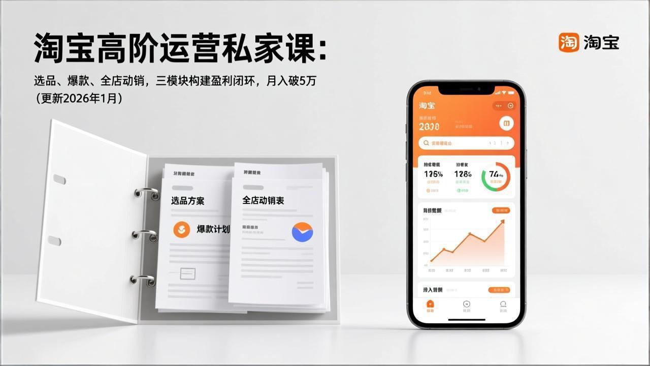 （17280期）淘宝高阶运营私家课：选品、爆款、全店动销，三模块构建盈利闭环，月入破5万（更新26年1月）-翌晨科技网