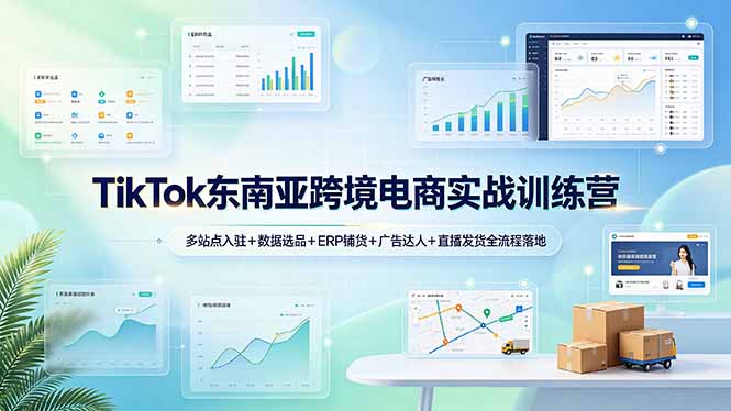 （19155期）TikTok东南亚跨境电商实战训练营：多站点入驻+数据选品+ERP铺货+广告达人+直播发货全流程落地-翌晨科技网