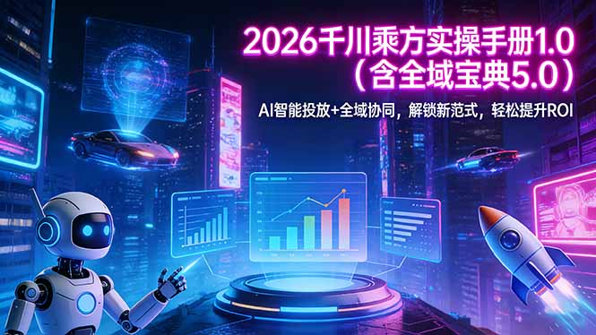 （17625期）2026 千川乘方实操手册 1.0（含全域宝典 5.0）AI 智能投放+全域协同，解锁新范式，轻松提升ROI-翌晨科技网