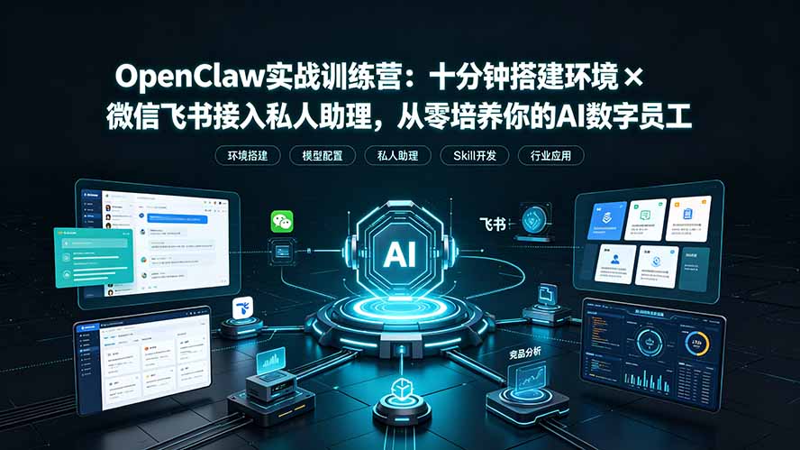 （19287期）OpenClaw实战特训营：十分钟搭建环境×微信飞书接入私人助理，从零培养你的AI数字员工-翌晨科技网