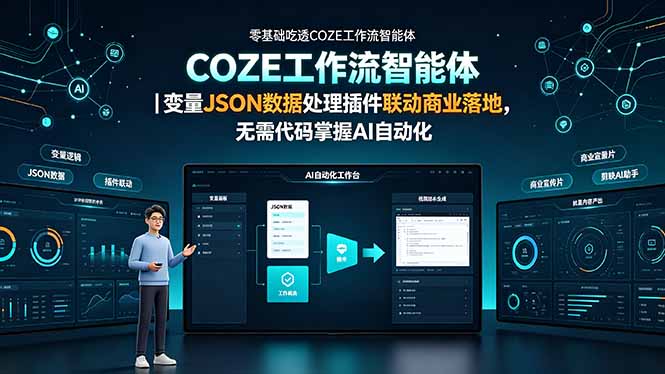 （19243期）零基础吃透COZE工作流智能体｜变量JSON数据处理插件联动商业落地，无需代码掌握AI自动化-翌晨科技网