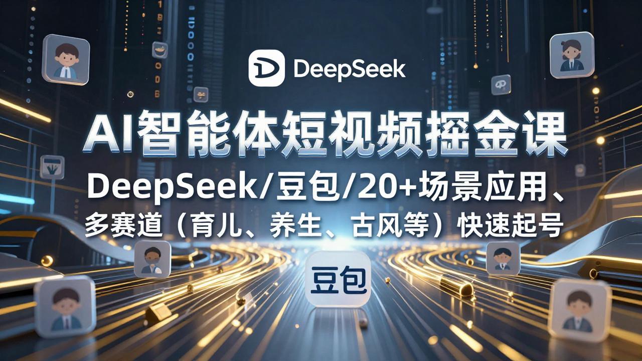 （17365期）AI智能体短视频掘金课，DeepSeek/豆包/20+场景应用、多赛道（育儿、养生、古风等）快速起号-翌晨科技网