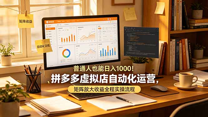 （19022期）普通人也能日入 1000！拼多多虚拟店自动化运营，矩阵放大收益全程实操流程-翌晨科技网