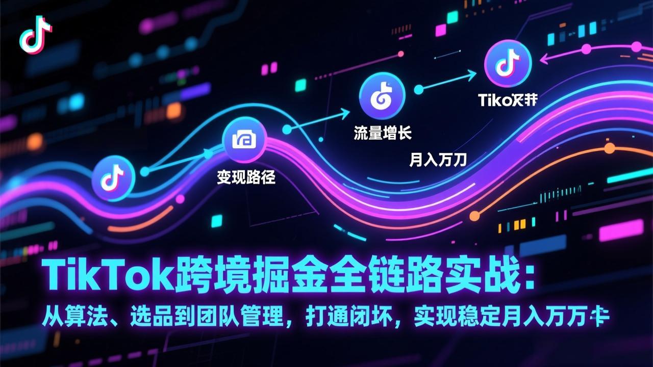 （17216期）TikTok跨境掘金全链路实战：从算法、选品到团队管理，打通闭环，实现稳定月入万刀-翌晨科技网