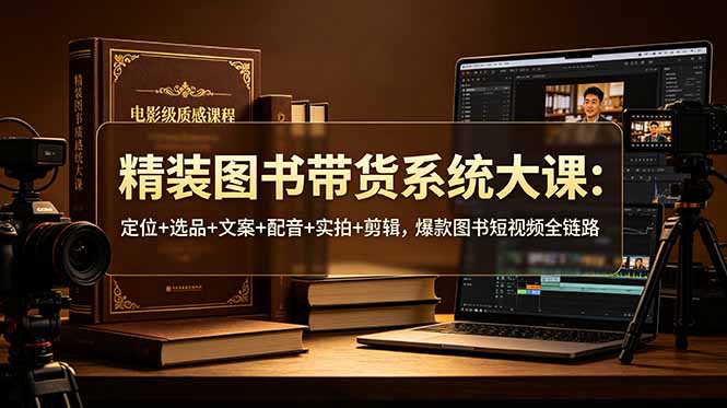 （19007期）精装图书带货系统大课：定位+选品+文案+配音+实拍+剪辑，爆款图书短视频全链路-翌晨科技网