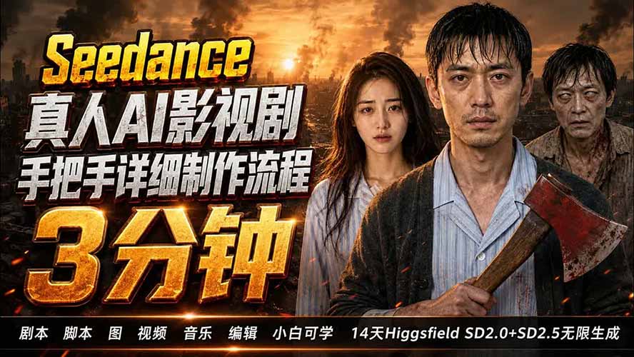 （19706期） 3分钟真人AI影视剧怎么做？SD 2.0手把手完整制作流程｜Higgsfield 14天SD 2.0/2.5无限生成-翌晨科技网