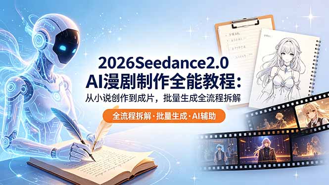 （18537期）2026Seedance2.0 AI制作全能教程：从小说创作到成片，批量生成全流程拆解-翌晨科技网
