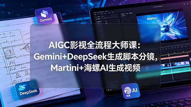 （19008期）AIGC影视全流程大师课：Gemini+DeepSeek生成脚本分镜，Martini+海螺AI生成视频-翌晨科技网