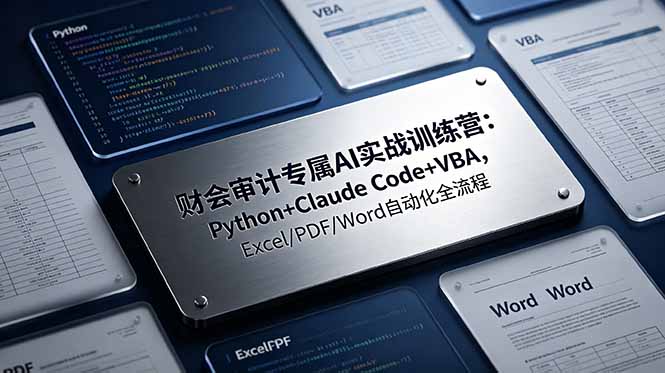 （19268期）财会审计专属 AI实战训练营：Python+Claude Code+VBA，Excel/PDF/Word自动化全流程-翌晨科技网