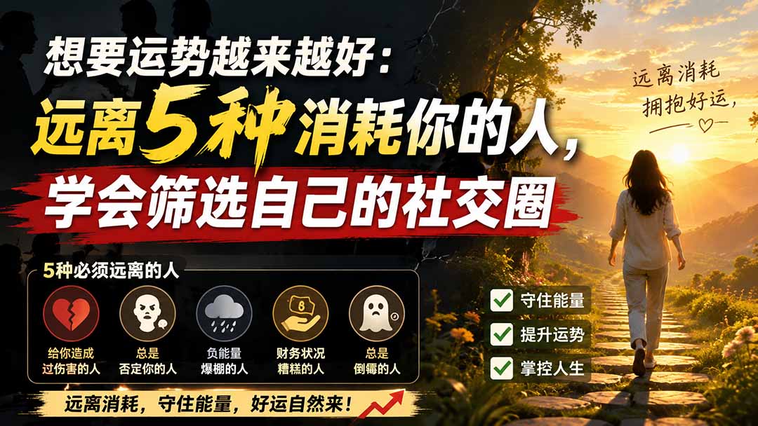 (19965期)付费文章:想要运势越来越好:远离5种消耗你的人,学会筛选自己的社交圈-翌晨科技网