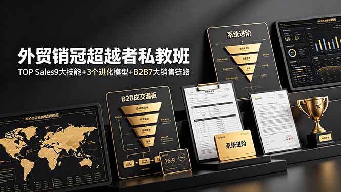 （19156期）外贸销冠超越者私教班：TOP Sales9大技能+3个进化模型+B2B7大销售链路，系统进阶-翌晨科技网