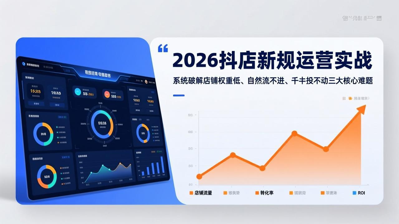 （17502期）2026抖店新规运营实战：系统破解店铺权重低、自然流不进、千川投不动三大核心难题-翌晨科技网