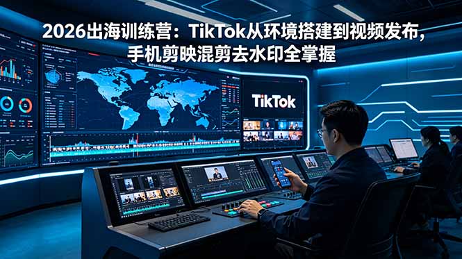（18875期）2026出海训练营：TikTok从环境搭建到视频发布，手机剪映混剪去水印全掌握-翌晨科技网