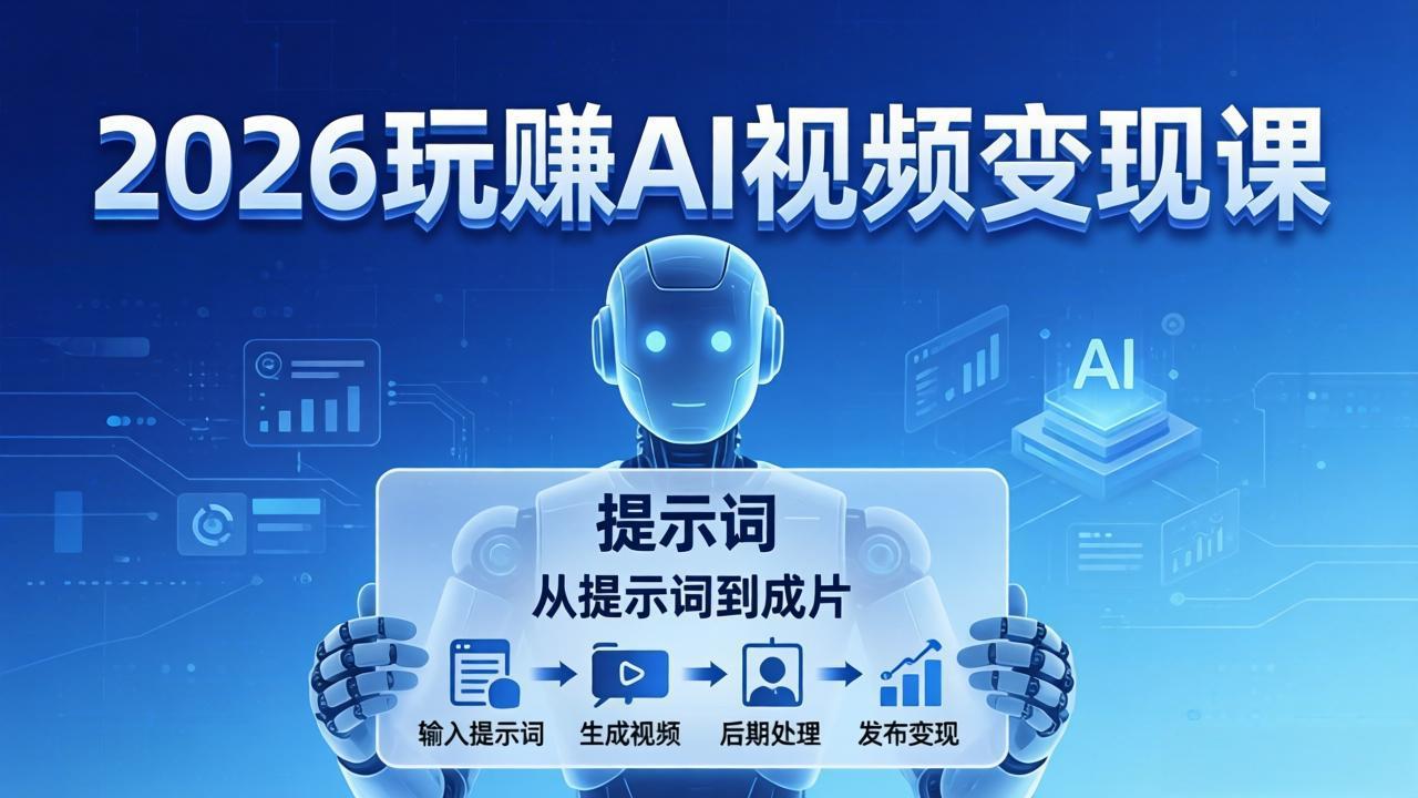 （17827期）2026玩赚AI视频变现课：掌握 AI 视频全流程技能，从提示词到成片高效产出-翌晨科技网