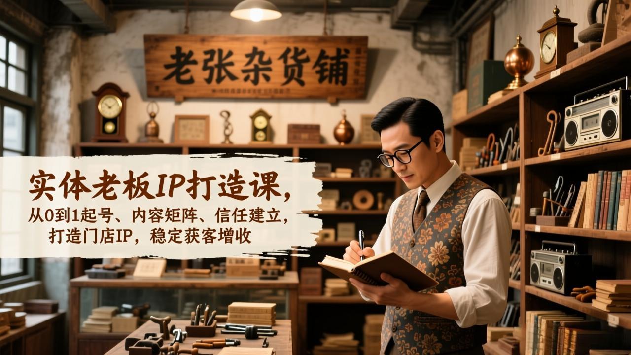 （17064期）实体老板IP打造课，从0到1起号、内容矩阵、信任建立，打造门店IP，稳定获客增收-翌晨科技网