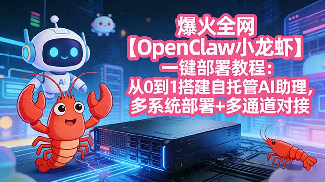 （17612期）爆火全网【OpenClaw 小龙虾】一键部署教程：从0到1搭建自托管AI助理，多系统部署+多通道对接-翌晨科技网