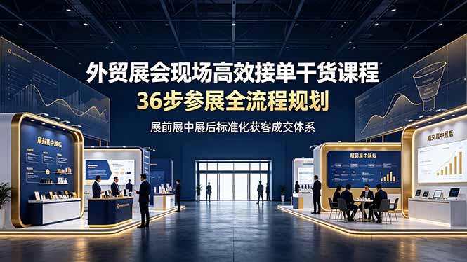 （19157期）外贸展会现场高效接单干货课程，36步参展全流程规划，展前展中展后标准化获客成交体系-翌晨科技网