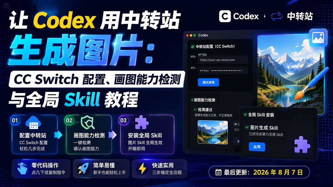 （19777期）让 Codex 用中转站生成图片：CC Switch 配置、画图能力检测与全局 Skill 教程-翌晨科技网