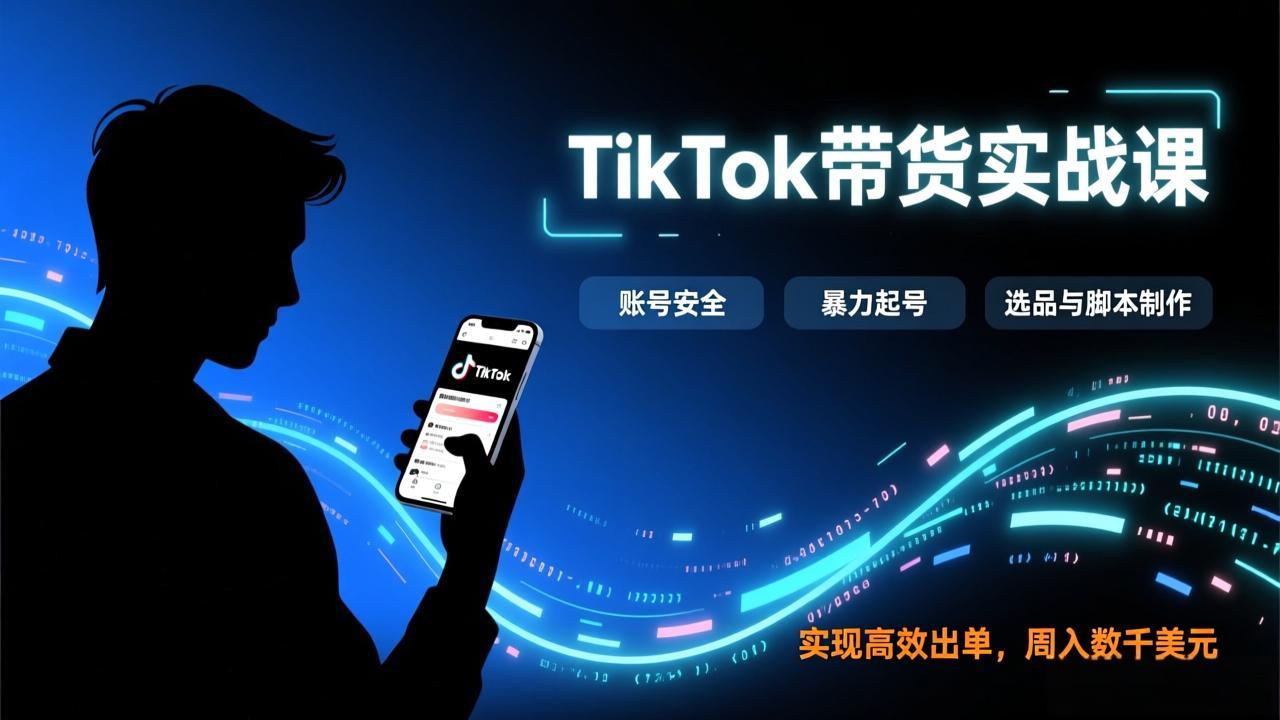 （17278期）TikTok带货实战课，涵盖账号安全、暴力起号、选品与脚本制作，实现高效出单，周入数千美元-翌晨科技网