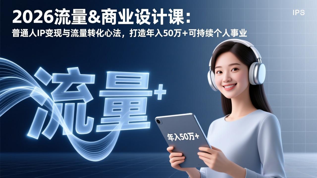 （17246期）2026流量&商业设计课：普通人IP变现与流量转化心法，打造年入50万+可持续个人事业-翌晨科技网
