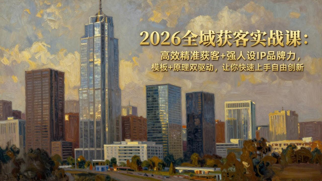 (17613期)2026全域获客实战课:高效精准获客+强人设IP品牌力,模板+原理双驱动,让你快速上手自由创新-翌晨科技网