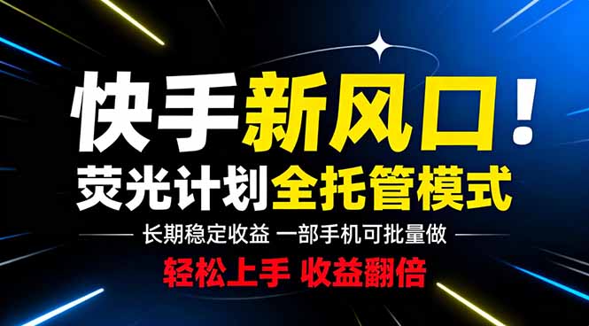 （18814期）快手新风口来了！一部手机即可操作，很多人已经开始批量放大收益-翌晨科技网