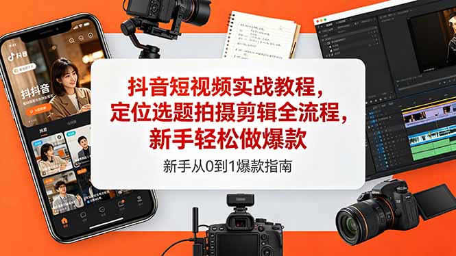 （18524期）抖音短视频实战教程，定位选题拍摄剪辑全流程，新手轻松做爆款-翌晨科技网