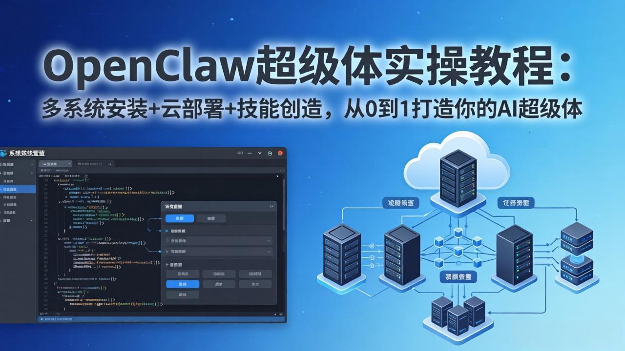 （17603期）OpenClaw-小龙虾 超级体实操教程：多系统安装+云部署+技能创造，从0到1打造你的AI超级体-翌晨科技网